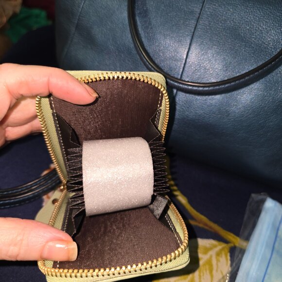 Coach Madison Small Kelsey Blue Metallic Leather Satchel - Picture 8 of 10